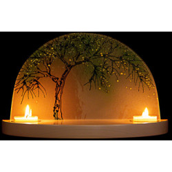 Glass Arch "Apple Tree in Summer" - without  Figurines - 28x17 cm / 11x6.7 inch