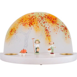 Glass Arch "Apple Tree in Autumn" - without  Figurines - 28x17 cm / 11x6.7 inch