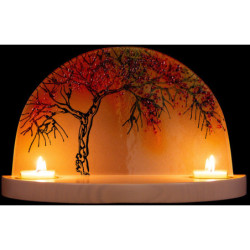 Glass Arch "Apple Tree in Autumn" - without  Figurines - 28x17 cm / 11x6.7 inch