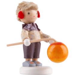 Flachshaarkinder Kleiner Junge mit Lampion - Edition Flade & Friends - 4 cm