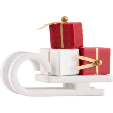 Schlitten mit Geschenken, weiß - Edition Flade & Friends - 2,5 cm