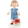 Flax Haired Children Girl with Chip Boxes - Edition Flade & Friends - 4,5 cm / 1.8 inch
