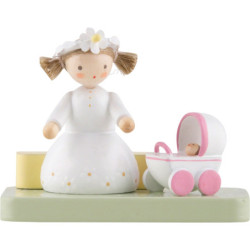 Flachshaarkinder Mädchen mit Puppenwagen - Edition Flade & Friends - 4,1 cm