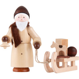 Thiel Figurine - Santa Claus with Sled - natural - 6 cm / 2.4 inch