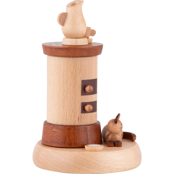 Smoking Stove with Cat - 13 cm / 5.1 inch
