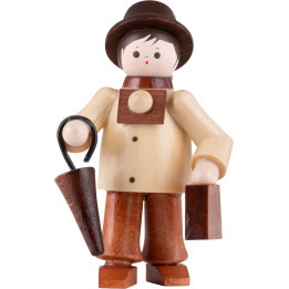 Thiel-Figur Tourist mit Koffer - natur - 6 cm