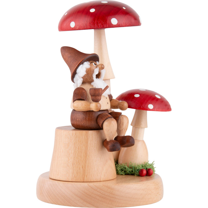 Smoker - Gnome beneath Toadstool - 16 cm / 6.3 inch