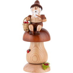 Räuchermännchen Wichtel auf Braunkappe - 17 cm