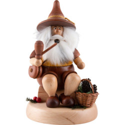 Räuchermännchen Wichtel mit Zapfenkorb - 16 cm