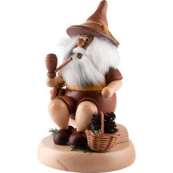 Räuchermännchen Wichtel mit Zapfenkorb - 16 cm