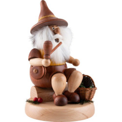 Räuchermännchen Wichtel mit Zapfenkorb - 16 cm