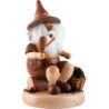 Räuchermännchen Wichtel mit Zapfenkorb - 16 cm