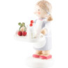 Flax Haired Children Girl with Cupcakes - 4,3 cm / 1.7 inch