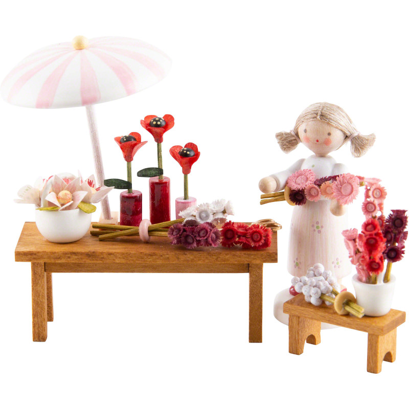 Flachshaarkinder Blumenhändlerin - 5 cm