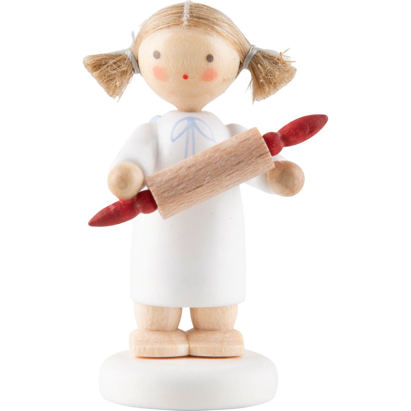 Flax Haired Angel with Rolling Pin - 4,2 cm / 1.7 inch