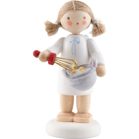 Flax Haired Angel with Whisk - 4,7 cm / 1.9 inch