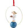 Tree Ornament - Angel with Christmas Flower - 7 cm / 2.8 inch