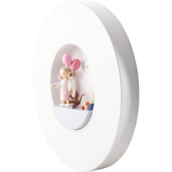 Flax Haired Children - Wall Decoration with Girl "Lucky Charm" - 16 cm / 6.3 inch