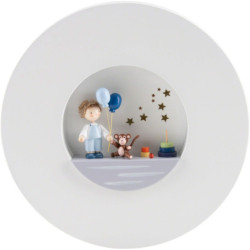 Flachshaarkinder - Figurenbild mit Junge "Glücksbringer" - 16 cm