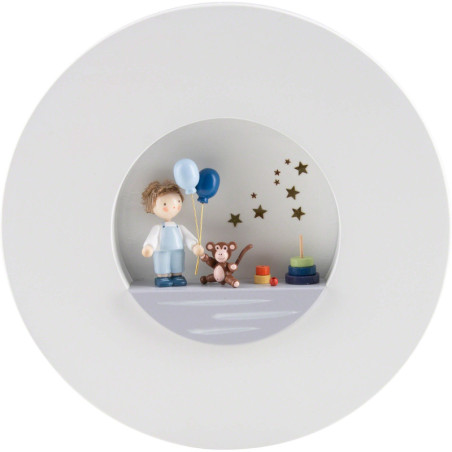 Flachshaarkinder - Figurenbild mit Junge "Glücksbringer" - 16 cm