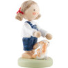 Flachshaarkinder Mädchen mit Schlappohrhase - 3,9 cm