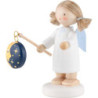 Flax Haired Angel with Lampion "Moon" - 4,2 cm / 1.7 inch