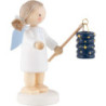 Flachshaarengel mit Lampion &bdquo Sterne&ldquo  - 4,7 cm