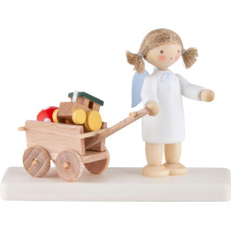 Flachshaarengel mit Bollerwagen - 4,7 cm