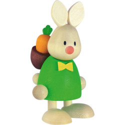 Kaninchen Max mit Rucksack und Möhre - 9 cm