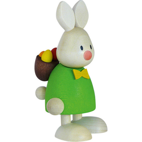 Kaninchen Max mit Rucksack und Eiern - 9 cm