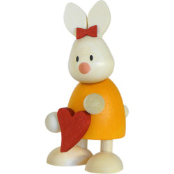 Bunny Emma Standing with Heart - 9 cm / 3.5 inch