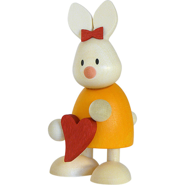 Kaninchen Emma stehend mit Herz - 9 cm