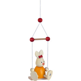 Kaninchen Emma auf Schaukel - 9 cm