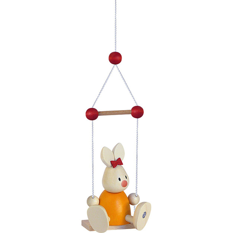 Bunny Emma on Swing - 9 cm / 3.5 inch