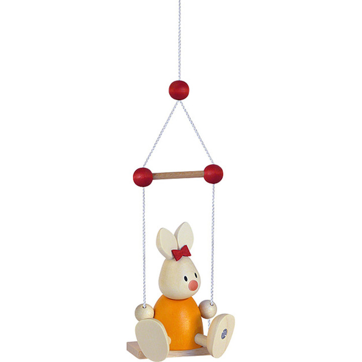 Kaninchen Emma auf Schaukel - 9 cm