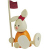 Bunny Emma Golfing with Flag - 9 cm / 3.5 inch
