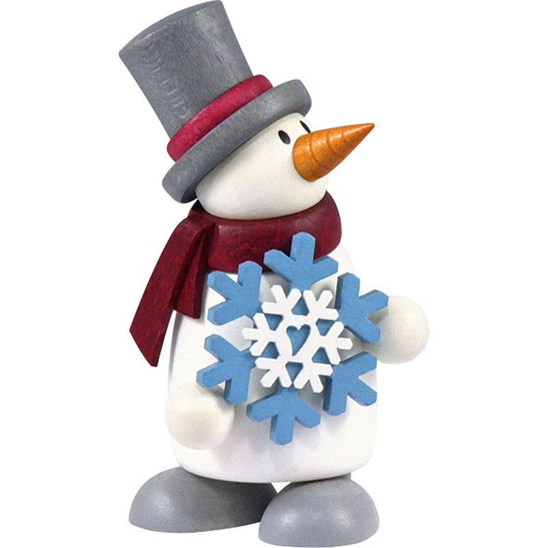 Snow Man Fritz with Snow Flake - 9 cm / 3.5 inch