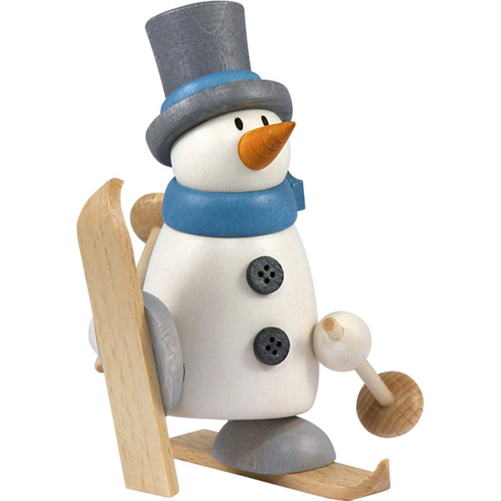 Schneemann Fritz mit Ski - 9 cm