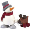 Snow Man Otto with Elk - 8 cm / 3.1 inch