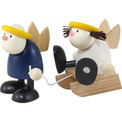 Hans and Lotte with Sleigh - 7x15 cm / 2.8x5.9 inch