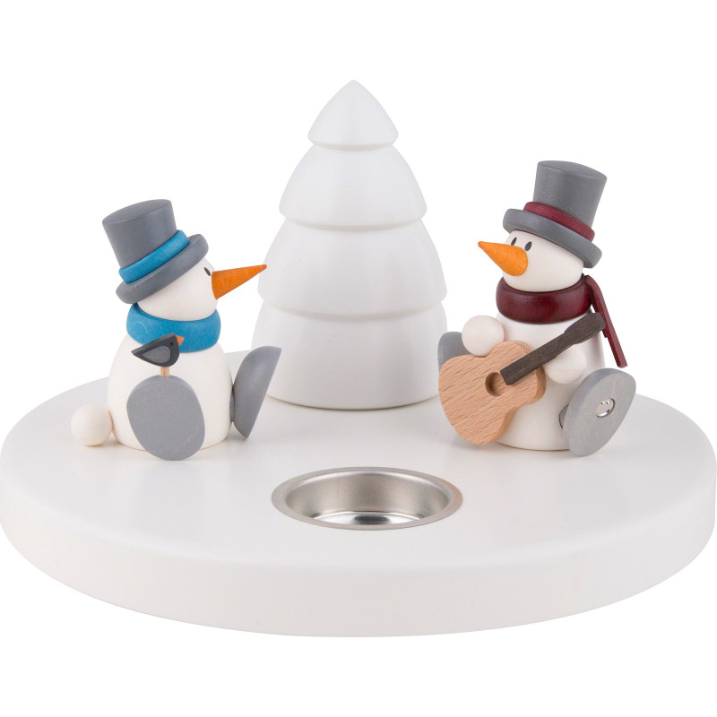 Snow Man Fritz and Otto at the Camp Fire - 11 cm / 4.3 inch