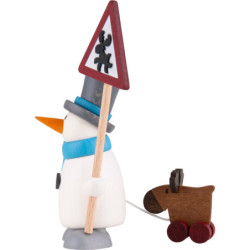 Snow Man Fritz with Moose - 9 cm / 3.5 inch