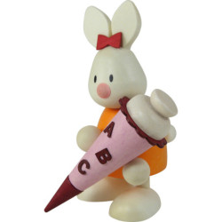 Bunny Emma with School Cone - 9 cm / 3.5 inch