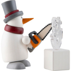 Snow Man Fritz with Ice Sculpture - 8 cm / 3.1 inch