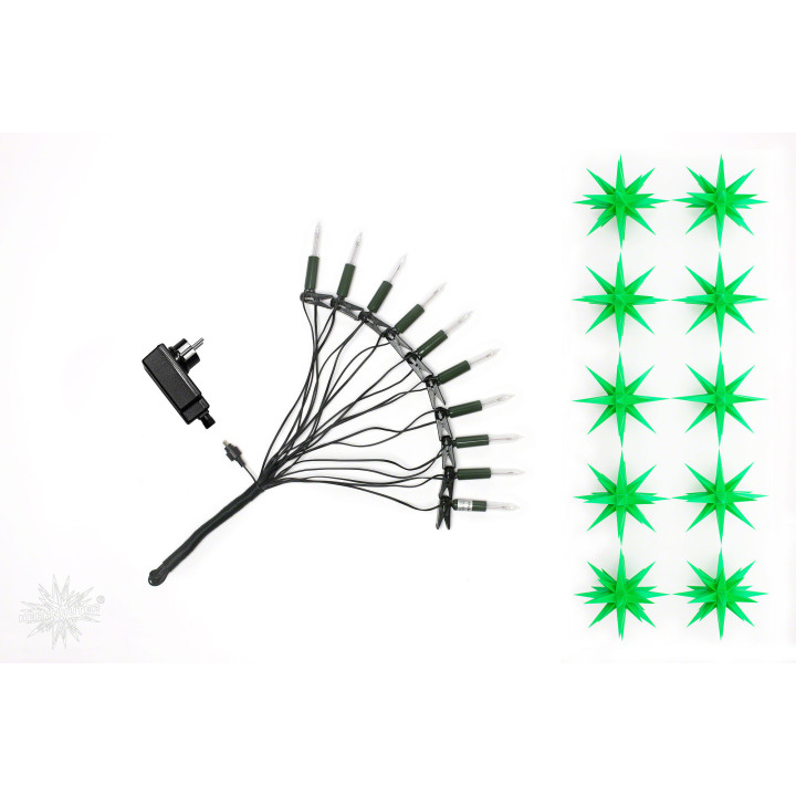 Herrnhuter Moravian Star Chain A1s Green Plastic - 14m/15yard
