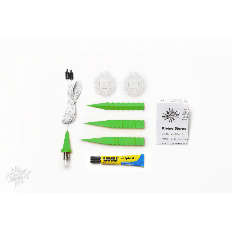 Herrnhuter Moravian Star DIY Kit A1b Green Plastic - 13 cm/5.1 inch