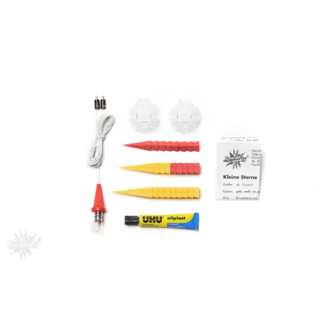 Herrnhuter Moravian Star DIY Kit A1b Yellow/Red Plastic - 13 cm/5.1 inch
