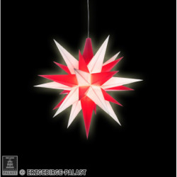 Herrnhuter Moravian Star A1e White/Red Plastic - 13 cm/5.1 inch