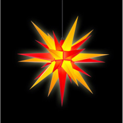 Herrnhuter Moravian Star A7 Yellow/Red Plastic - 68cm/27 inch