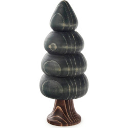 Massivholzbaum Stufenform rund grün lasiert - 17 cm